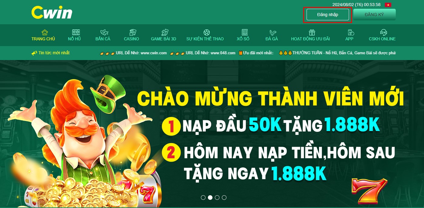 Đăng nhập cwin: Quá trình hướng dẫn thao tác mới nhất cwin net